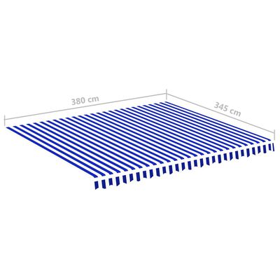 vidaXL Náhradní plachta na markýzu modrá a bílá 4 x 3,5 m