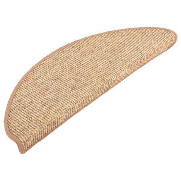 vidaXL Schodové rohože 15 ks 65 x 21 x 4 cm světle hnědé, půlkulaté, velké