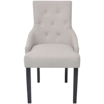 vidaXL Jídelní židle 6 ks krémově šedé textil