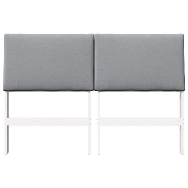 vidaXL Čalouněn&eacute; čelo postele Světle &scaron;ed&aacute; 160 cm Masivn&iacute; borov&eacute; dřevo