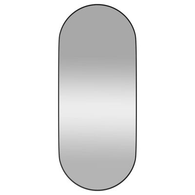 vidaXL Nástěnné zrcadlo černé 25x60 cm oválné