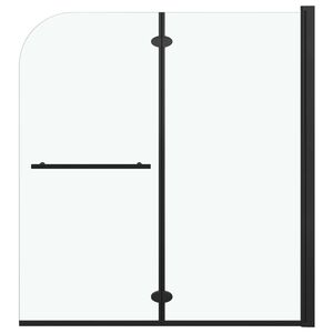 vidaXL Skl&aacute;dac&iacute; sprchov&yacute; kout se 2 panely ESG 120 x 140 cm čern&yacute;