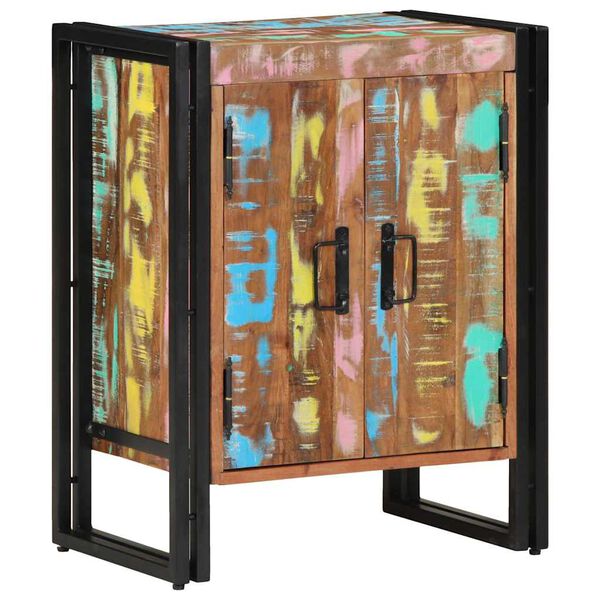 vidaXL Skř&iacute;ň na obuv s polic&iacute; V&iacute;cebarevn&yacute; Masivn&iacute; recyklovan&eacute; dřevo