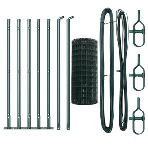 vidaXL Plot s sloupkem Zelen&aacute; 0,4 x 10 m Ocel a PVC