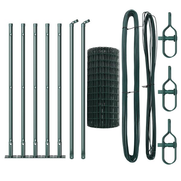 vidaXL Plot s sloupkem Zelen&aacute; 0,4 x 10 m Ocel a PVC