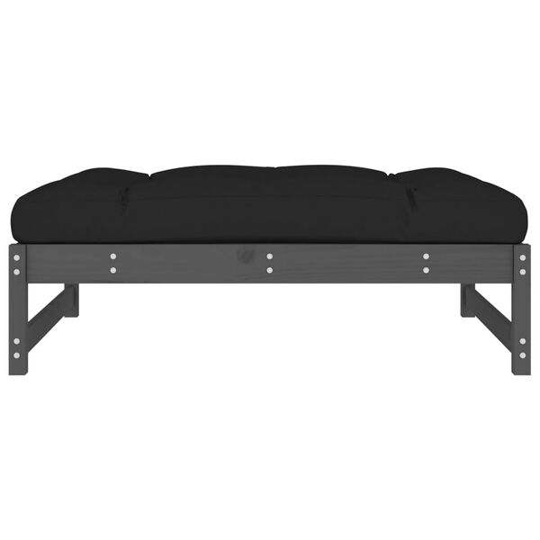 vidaXL Zahradní podnožka šedá 120 x 80 cm masivní borové dřevo