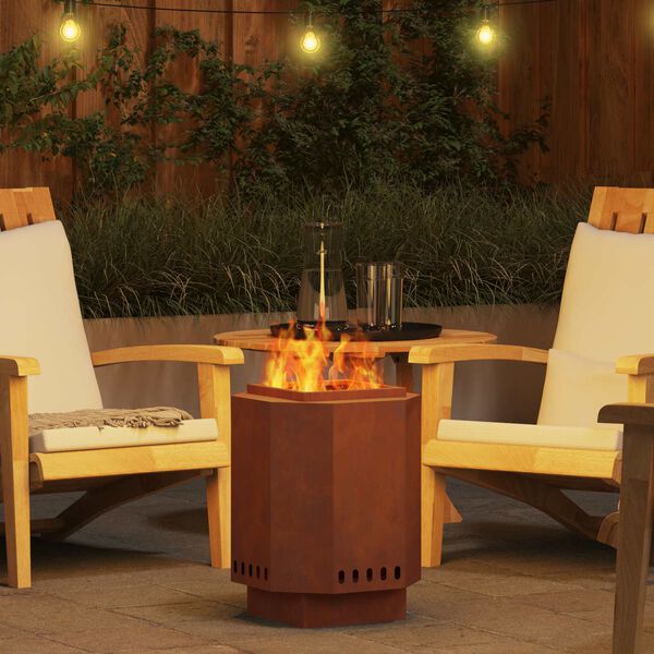 vidaXL Bezemisn&yacute; gril Hněd&aacute; 38 x 38 x 51 cm Povětrnostně odoln&aacute; ocel