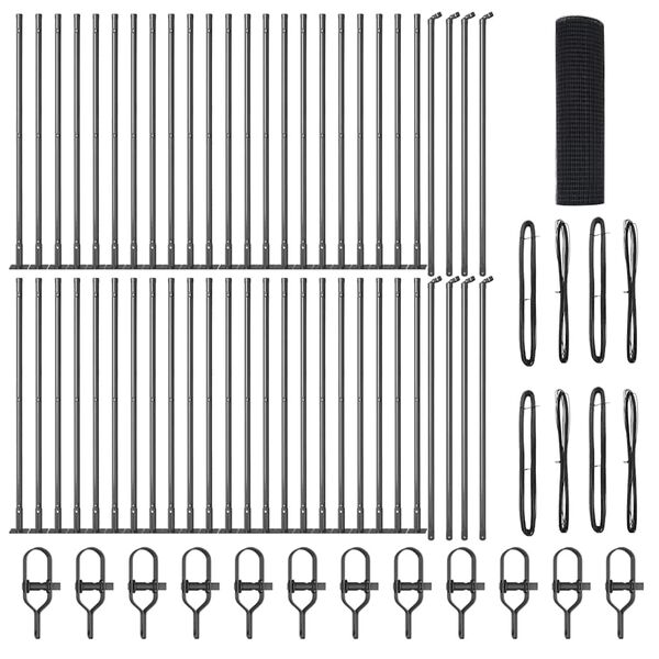 vidaXL Plotov&yacute; sloupek. &Scaron;ed&aacute; 100 x 0,8 m (12 x 12 mm mř&iacute;žka)