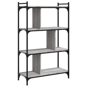 vidaXL Knihovna se 4 policemi &scaron;ed&aacute; sonoma 76x32x123cm kompozitn&iacute; dřevo