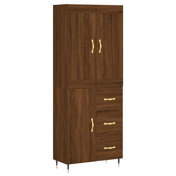 vidaXL Skř&iacute;ň highboard hněd&yacute; dub 69,5 x 34 x 180 cm kompozitn&iacute; dřevo