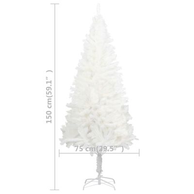 vidaXL Umělý vánoční stromek s LED diodami a sadou koulí bílý 150 cm