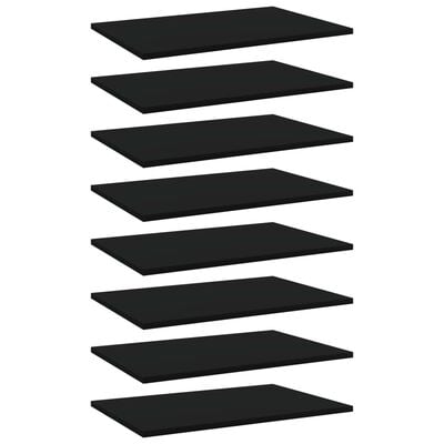 vidaXL Přídavné police 8 ks černé 60 x 40 x 1,5 cm dřevotříska