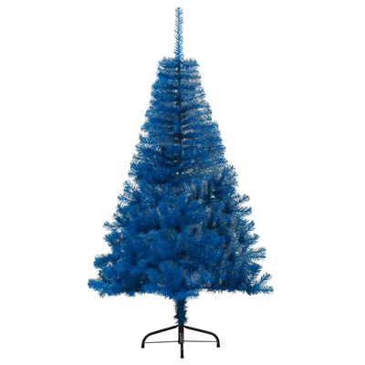 vidaXL Umělý poloviční vánoční stromek se stojanem modrý 150 cm PVC