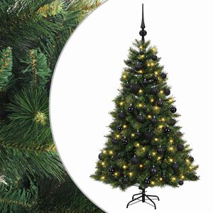 vidaXL Uměl&yacute; v&aacute;nočn&iacute; stromek s v&aacute;nočn&iacute;mi koulemi 120 cm 150 LED