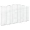 vidaXL Klenutý gabionový koš 400 x 30 x 200/220 cm pozinkované železo