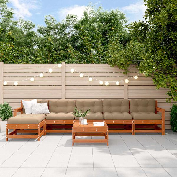 vidaXL Zahradn&iacute; lounge set 7 pcs Voskově Hněd&aacute; Masivn&iacute; borovice