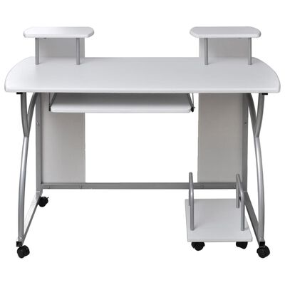 vidaXL Počítačový stůl Bílý 110 x 52 x 88,5 cm kompozitní dřevo