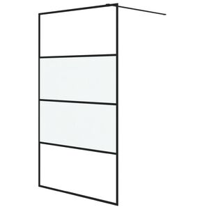 vidaXL Sprchov&aacute; z&aacute;stěna walk-in čern&aacute; 115x195 cm napůl ml&eacute;čn&eacute; ESG sklo