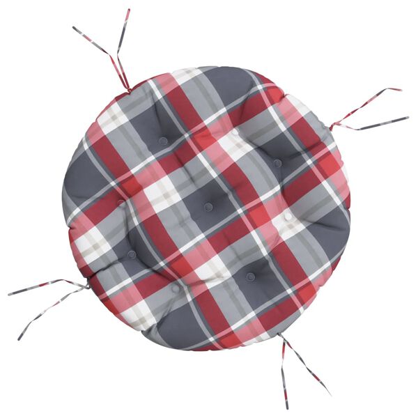 vidaXL Kulat&yacute; sed&aacute;k červen&yacute; k&aacute;rovan&yacute; &Oslash; 60 x 11 cm oxfordsk&aacute; tkanina