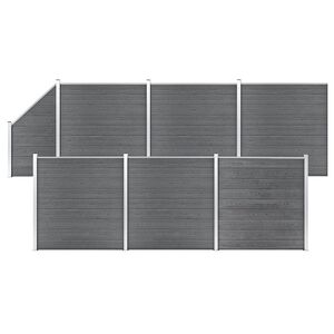 vidaXL Plotov&aacute; sada WPC 6 čtvercov&yacute;ch + 1 &scaron;ikm&yacute; d&iacute;l 1138 x 186 cm &scaron;ed&aacute;