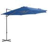 vidaXL Bočn&iacute; zahradn&iacute; slunečn&iacute;k s ocelovou tyč&iacute; azurov&yacute; 250 x 250 cm