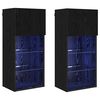 vidaXL N&aacute;stěnn&eacute; TV skř&iacute;ně s LED 2 pcs Čern&yacute; dub 40,5 x 30 x 90 cm