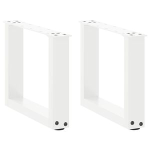 vidaXL Nohy konferenčn&iacute;ho stolku ve tvaru U, 2 ks, b&iacute;l&eacute;, 40 x (30-31) cm, ocel