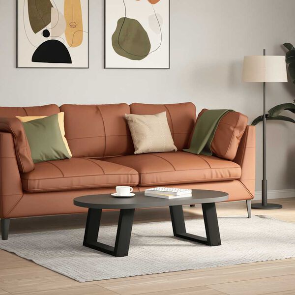 vidaXL Nohy konferenčn&iacute;ho stolku ve tvaru U, 2 ks, čern&eacute;, 50 x (30-31) cm, ocel