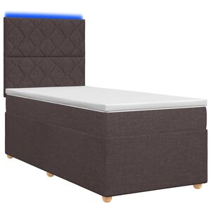 vidaXL Postel boxspring s matrac&iacute; Tmavě hněd&aacute; 90 x 190 cm Textil