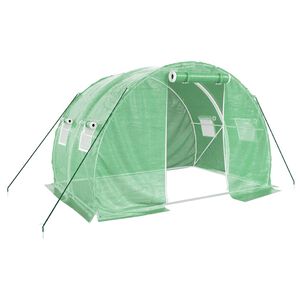 vidaXL Sklen&iacute;k s ocelov&yacute;m r&aacute;mem zelen&yacute; 6 m&sup2; 3 x 2 x 2 m