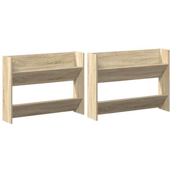 vidaXL N&aacute;stěnn&eacute; botn&iacute;ky 2 ks dub sonoma 80 x 18 x 60 cm dřevotř&iacute;ska