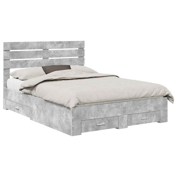 vidaXL R&aacute;m postele se z&aacute;suvkou s čelo s &uacute;loži&scaron;těm kompozitn&iacute; dřevo