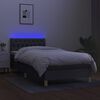 vidaXL Box spring postel s matrac&iacute; a LED tmavě &scaron;ed&aacute; 90x200 cm textil
