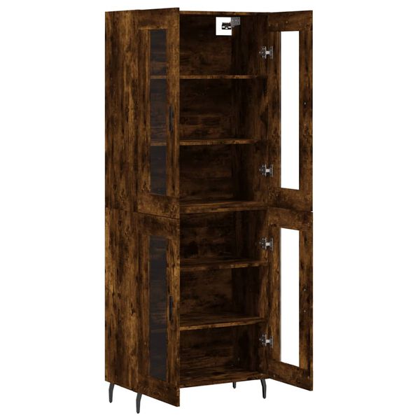 vidaXL Skř&iacute;ň highboard kouřov&yacute; dub 69,5 x 34 x 180 cm kompozitn&iacute; dřevo