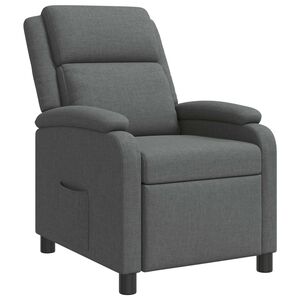 vidaXL Křeslo s funkc&iacute; ležen&iacute; Tmavě &scaron;ed&aacute; Textil