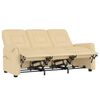 vidaXL 3místné masážní polohovací křeslo krémové látka z mikrovlákna