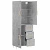 vidaXL Skř&iacute;ň highboard betonově &scaron;ed&aacute; 69,5x34x180 cm kompozitn&iacute; dřevo