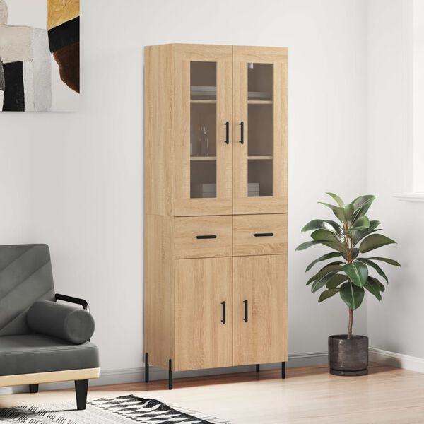 vidaXL Skř&iacute;ň highboard dub sonoma 69,5 x 34 x 180 cm kompozitn&iacute; dřevo