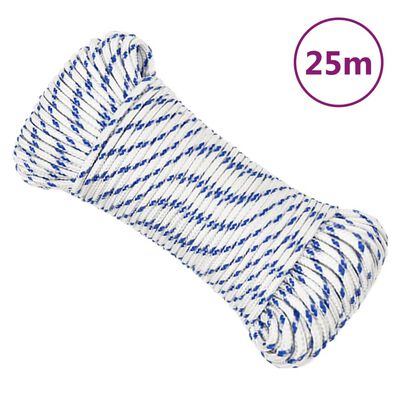 vidaXL Lodní lano bílé 5 mm 25 m polypropylen