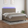 vidaXL Box spring postel s matrac&iacute; a LED taupe 180x200 cm textil