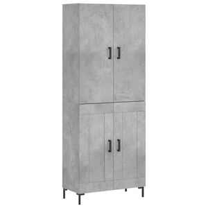 vidaXL Skř&iacute;ň highboard betonově &scaron;ed&aacute; 69,5x34x180 cm kompozitn&iacute; dřevo