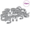 vidaXL Z&aacute;mkov&eacute; matice 12 pcs Stř&iacute;brn&aacute; 12 x 10 mm Kov
