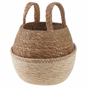 vidaXL Květin&aacute;č s &uacute;chyty B&iacute;l&aacute; &Oslash; 22 x 20 cm 100% mořsk&aacute; tr&aacute;va