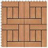 vidaXL Dlažba na terasu 11 pcs Teak 30 x 30 cm Dřevoplast