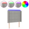 vidaXL Čelo postele s LED světle &scaron;ed&eacute; 93x16x118/128 cm textil
