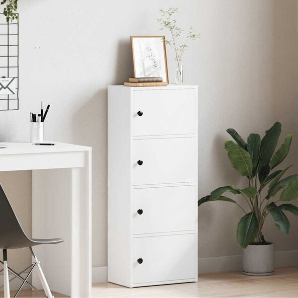 vidaXL Knihovna b&iacute;l&aacute; 40x24x102 cm kompozitn&iacute; dřevo