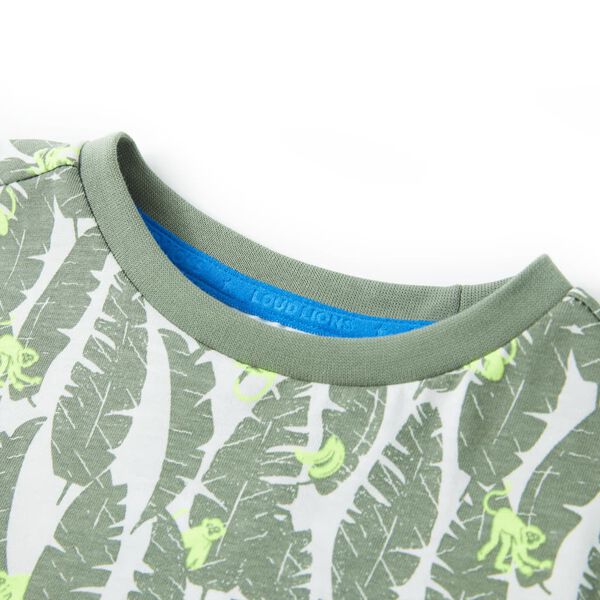 Dětsk&eacute; tričko ecru a tmav&yacute; břečťan 140