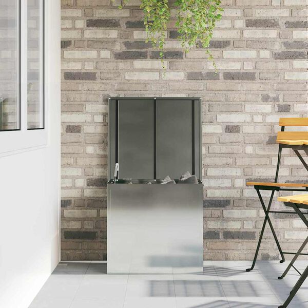 vidaXL Venkovn&iacute; &uacute;ložn&aacute; krabice Stř&iacute;brn&aacute; 55 x 50,5 x 50 cm Ocel