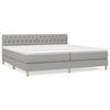 vidaXL Box spring postel s matrac&iacute; světle &scaron;ed&aacute; 200 x 200 cm textil