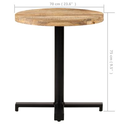 vidaXL Bistro stůl kulatý Ø 70 x 75 cm hrubé mangovníkové dřevo
